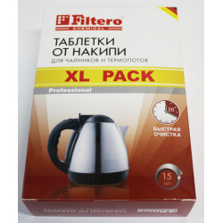 Таблетки от накипи Filtero для чайников и термопотов, XL Pack, 15шт. арт. 609