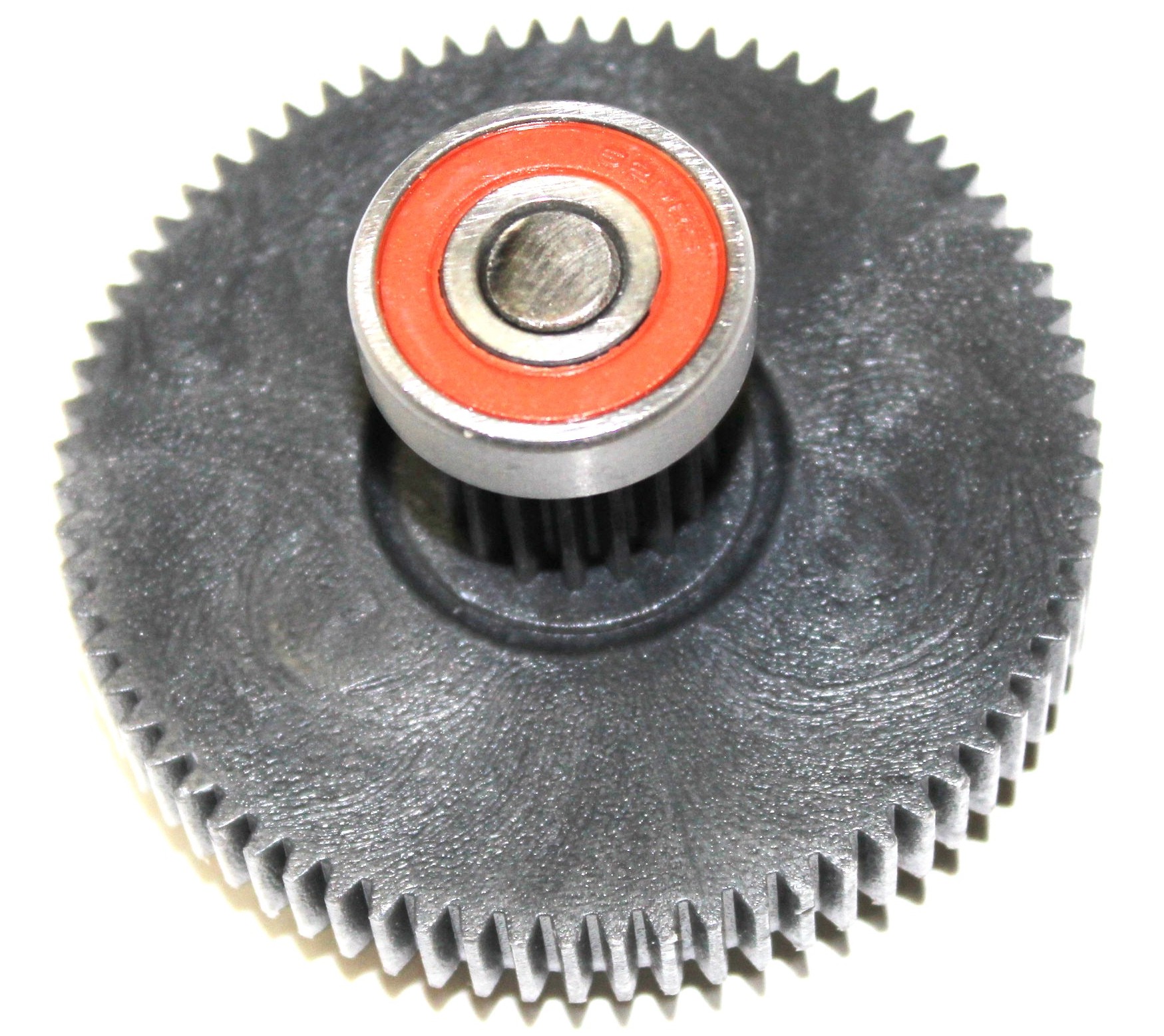 SHz072 Шестерня мясорубки  хозяюшка  черная, D-72mm, мет.втул. +2подшипника