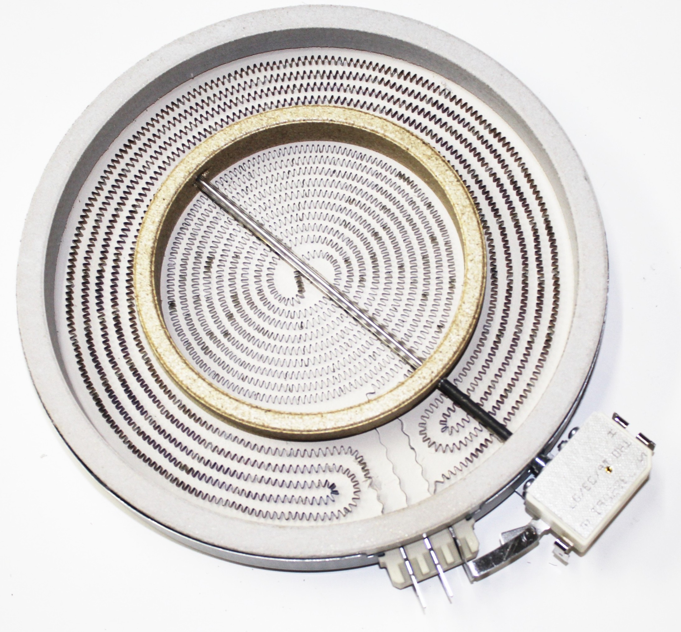 Конфорка двухзонная для стеклокерамических плит Whirlpool (Вирпул), Indesit (Индезит), Ariston (Аристон) D230/140mm, 2200/700W, 481231018895, C00339918, зам.481225998396, 481225998324