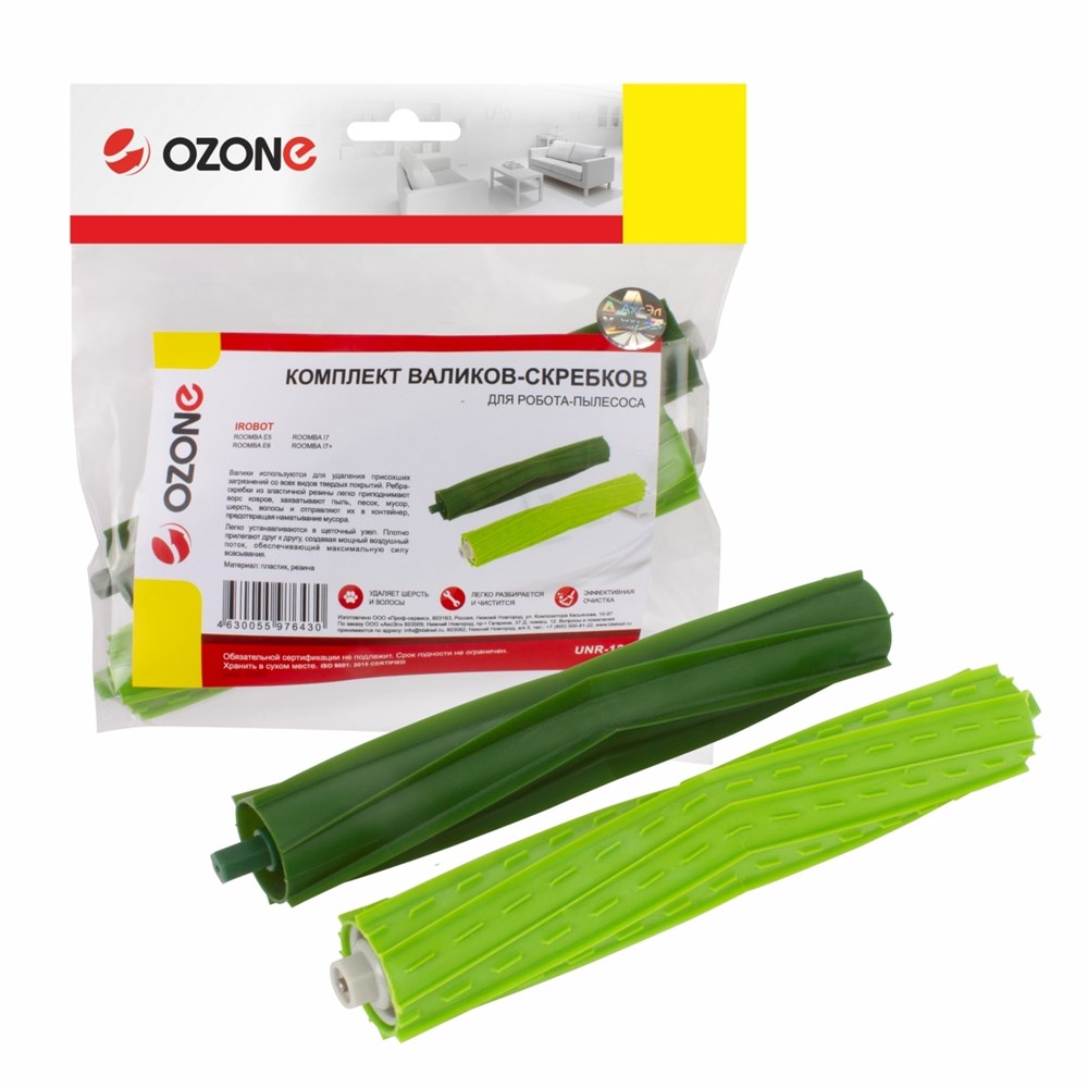 UNR-12 Комплект валиков-скребков для робота-пылесоса iRobot ROOMBA E5, E6, I7, I7+, 2 шт., бренд: OZ