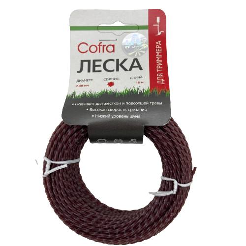 LTC-2.4SQT-15 Леска для триммера, витое квадратное сечение, диаметр 2,4 мм., длина 15 м., бренд: COF