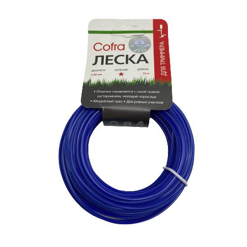LTC-2.4ST-15 Леска для триммера, сечение звезда, диаметр 2,4 мм., длина 15 м., бренд: COFRA, арт. LT