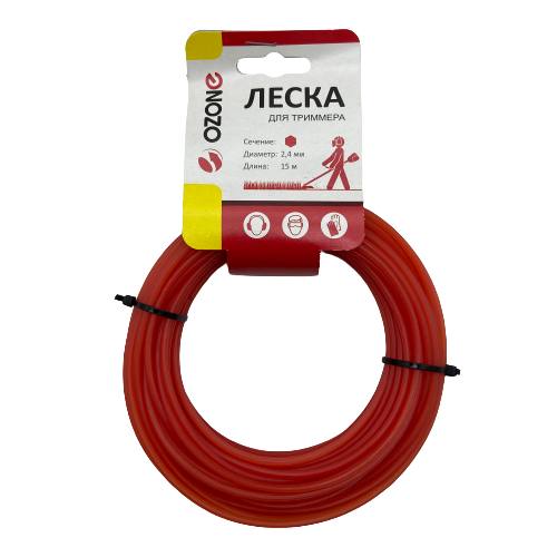 LTR-2.4HX-15 Леска для триммера, шестиугольное сечение, диаметр 2,4 мм., длина 15 м., бренд: OZONE,