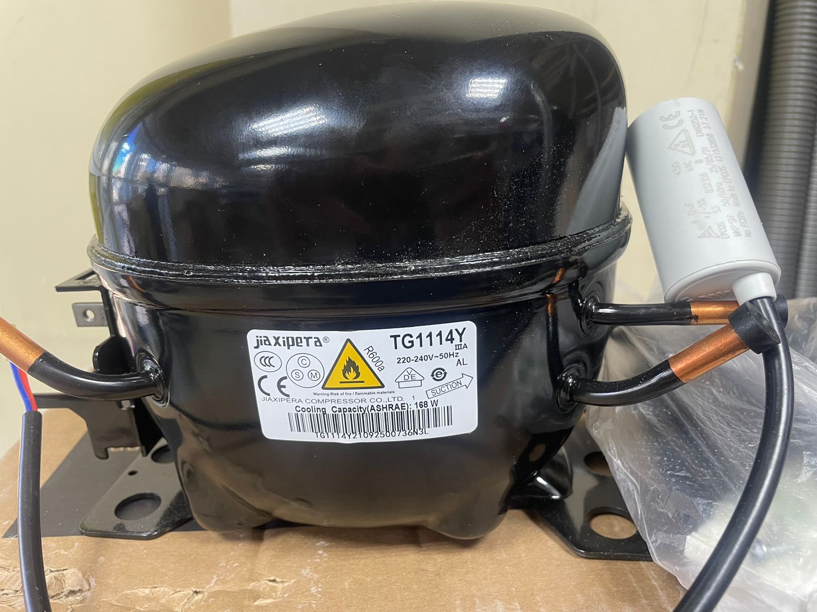 624771 КОМПРЕССОР TG1114Y (168W) В СБОРЕ, LG, Ariston, Samsung, Indesit, Bosch, Haier