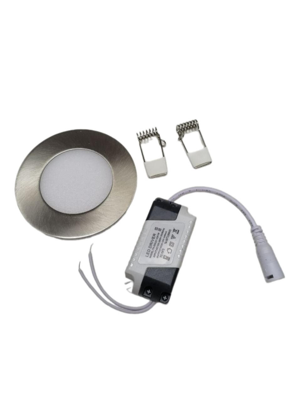  L017 Серая КРУГЛАЯ Лампа / ЭПРА в комплекте  3W  85-265 V (84 мм) Теплый свет