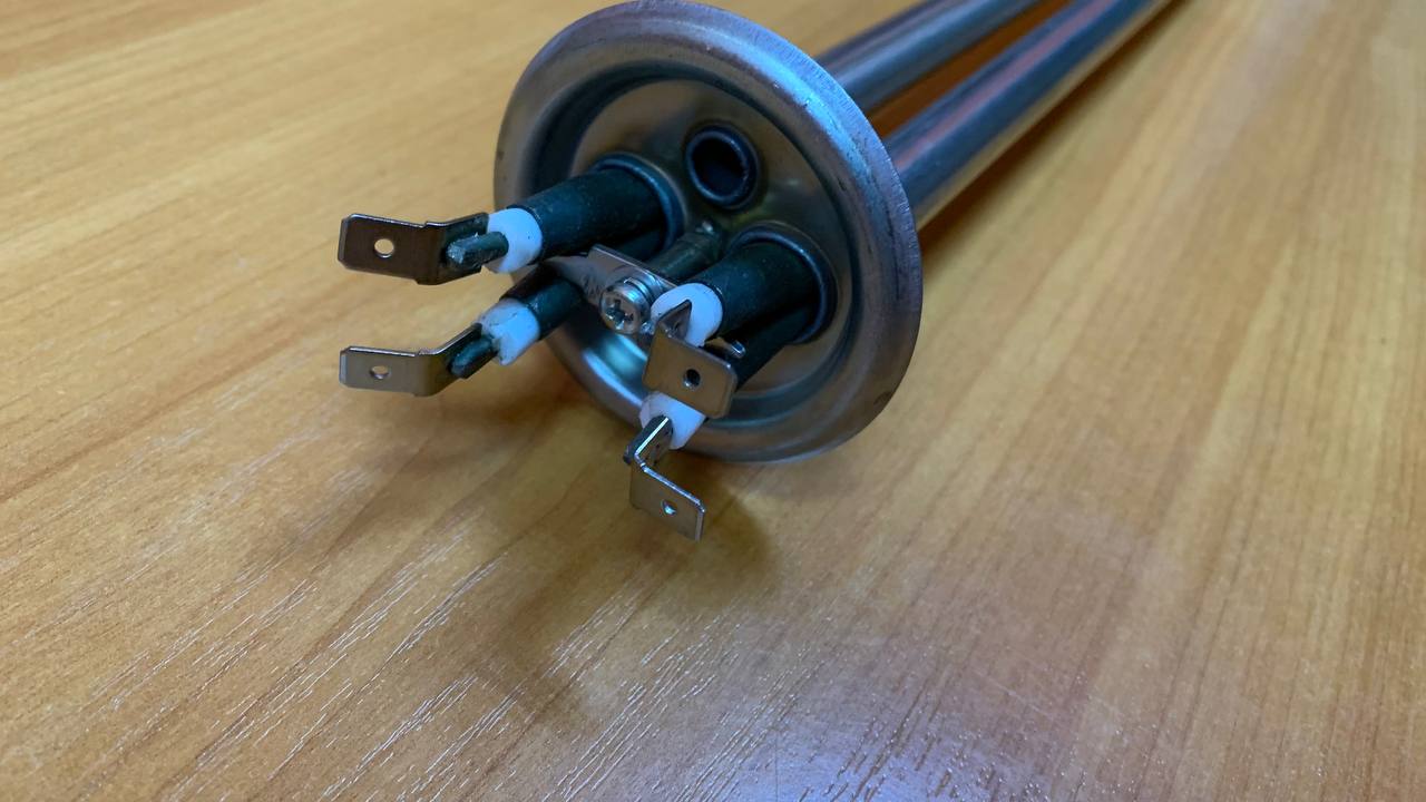  3400632 Фланец с сухими ТЭНами для водонагревателя 2000 Вт, Ø64мм, L480мм, М4, под разъем