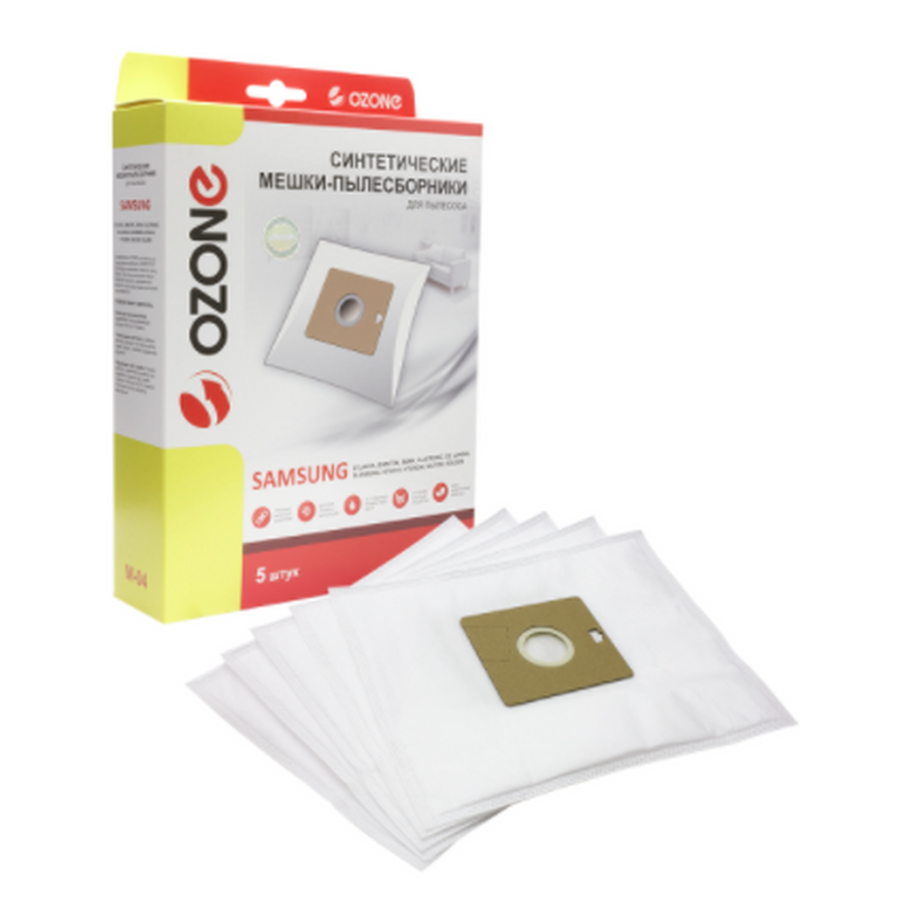 Мешки-пылесборники Ozone синтетические для пылесоса, 5шт. M-04 