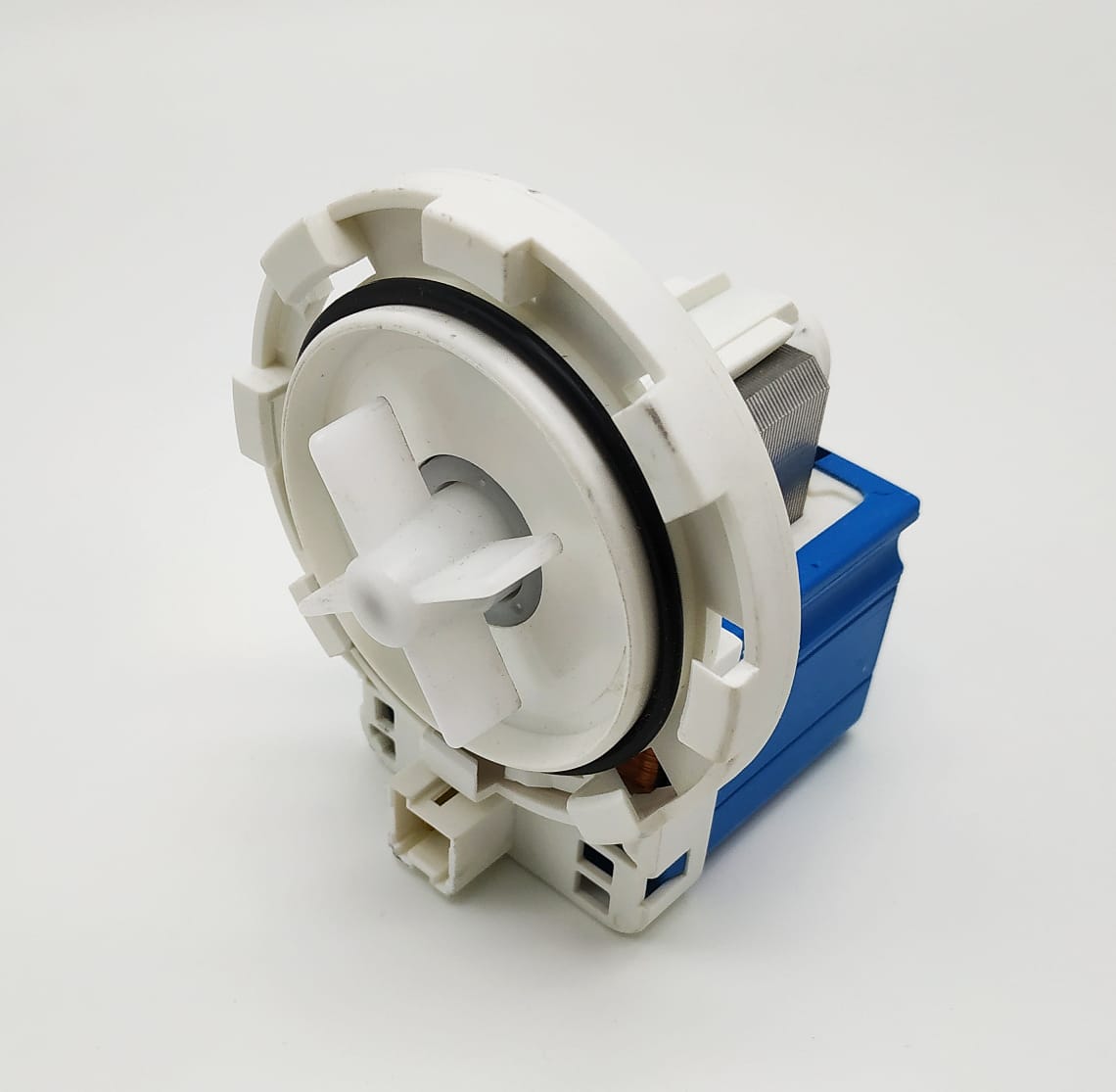 Сливной насос (помпа) GRE2 34w, крепление к улитке на  защелках 8 шт., выводы вперед под колодку, для стиральных машин Беко