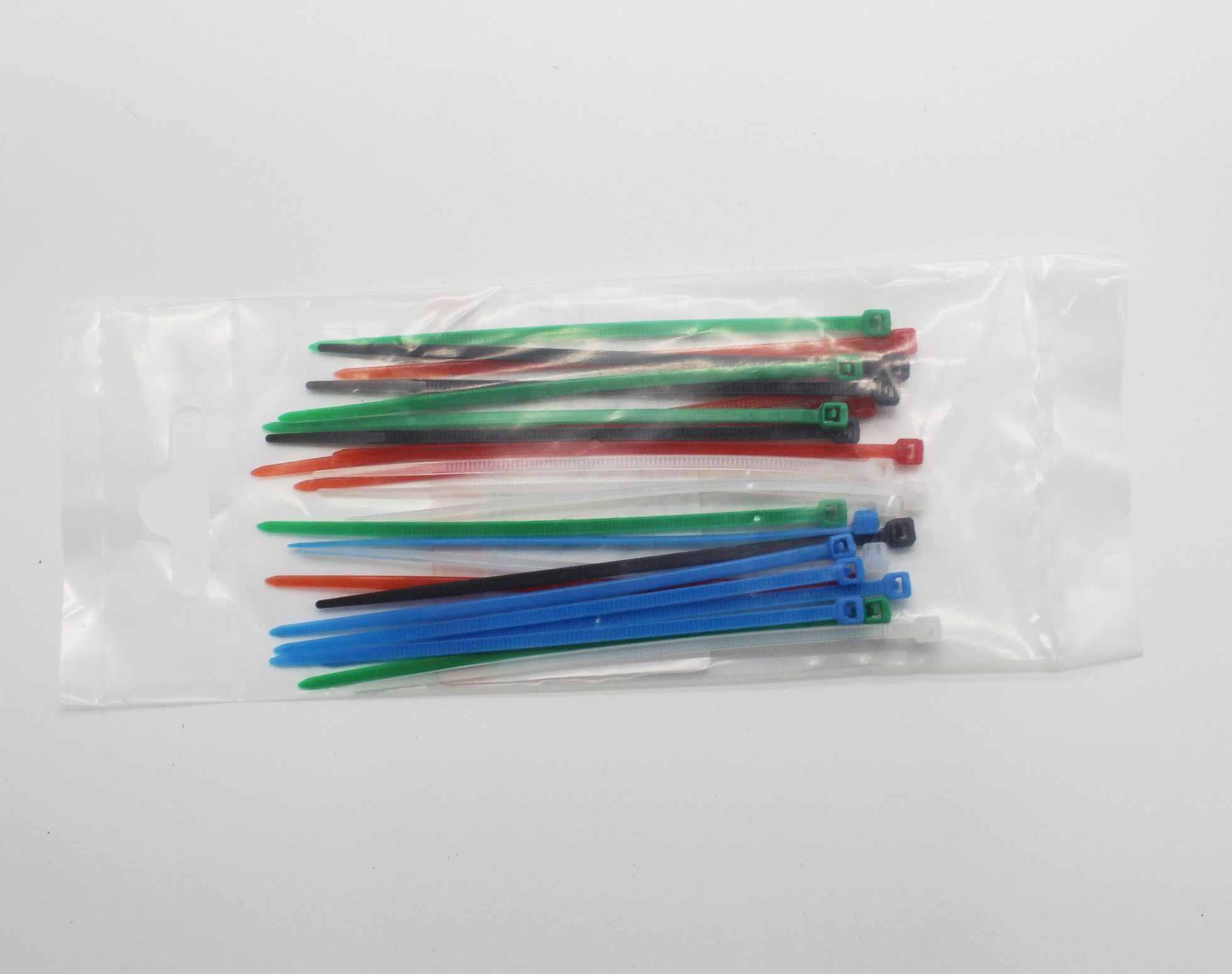 Хомуты 2,5х100 цветные набор 5 цветов (черный, белый, красный, синий, зеленый) (25 штук) TDM код: T547