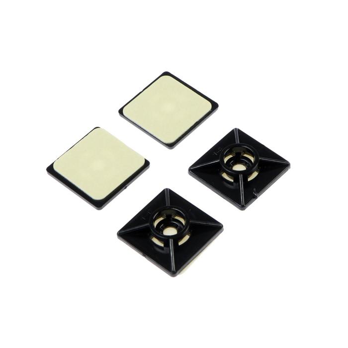 Площадка под хомут 27х27 черная, самоклеющаяся, европодвес, в упаковке 10 шт.