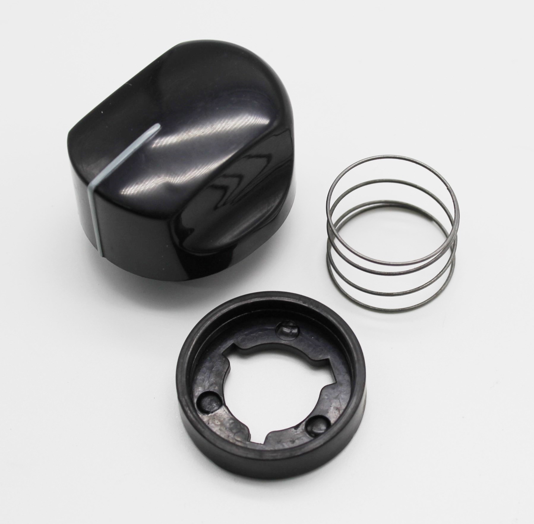 Ручка черная для плиты универсальная (ручка+шайба+пружина)