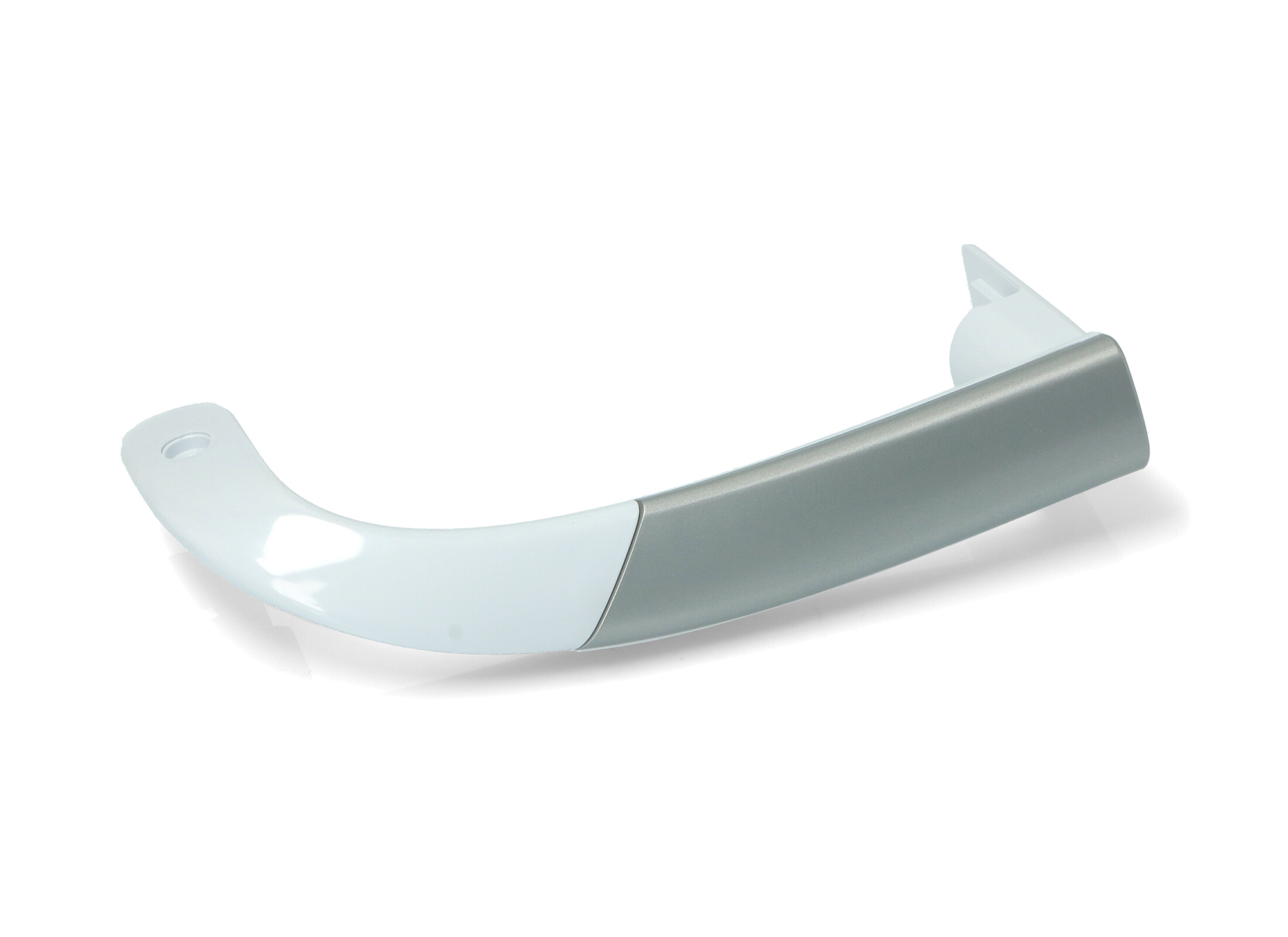 Ручка двери холодильника Беко (нижняя левая) БЕЛО-СЕРАЯ