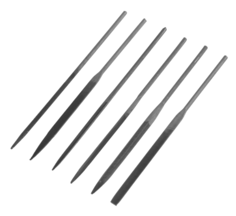 Набор надфилей LOM, металлические рукоятки, 60 х 140 х 3 мм, 6 шт