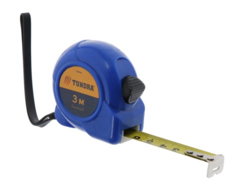 Рулетка TUNDRA, пластиковый корпус, 3 м х 16 мм