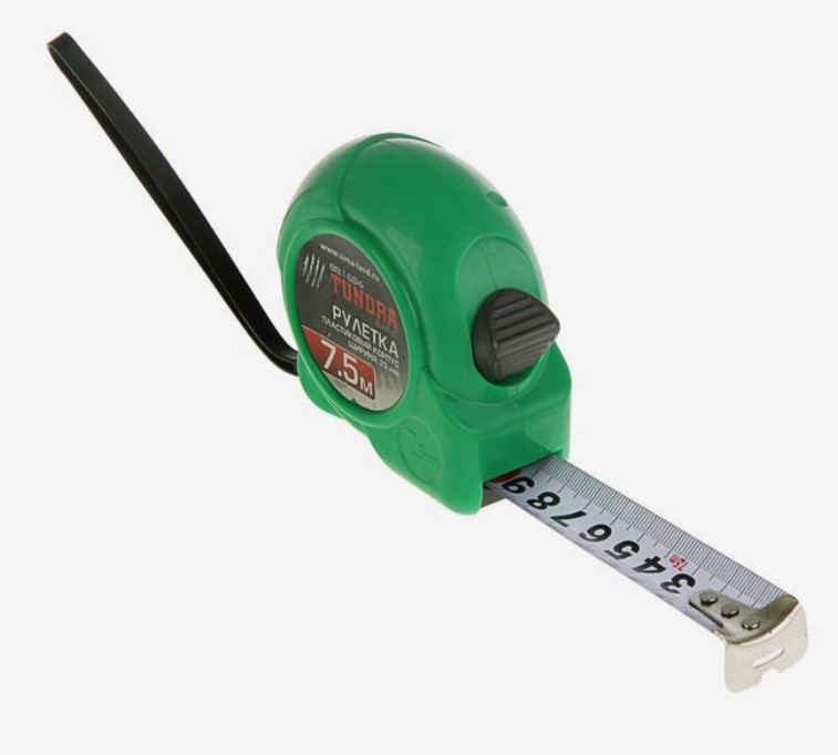 Рулетка TUNDRA, пластиковый корпус, 7.5 м х 25 мм