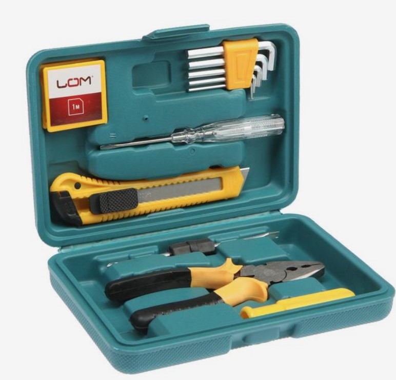 Набор инструментов в кейсе LOM, подарочная упаковка, 11 предметов 7143904