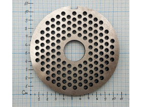 Решетка промышленной мясорубки №2 МИМ-600 (МИМ-500) с буртом 010062