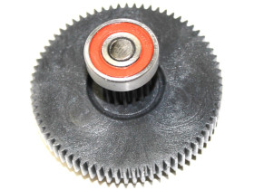 SHz072 Шестерня мясорубки  хозяюшка  черная, D-72mm, мет.втул. +2подшипника