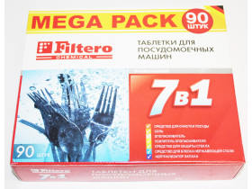 Таблетки Filtero для посудомоечных машин 7 в 1, 90 штук, арт. 703. MEGA PACK