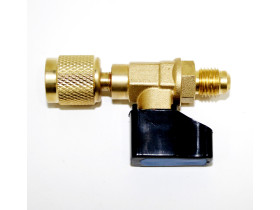 Переходник с R-22 на R-410 прямой с краном 45°. CV-01