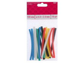 Термоусаживаемая трубка Duwi, 4/2 мм, набор, 18 шт.