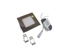  L017 Золотая КВАДРАТНАЯ Лампа / ЭПРА в комплекте  3W  85-265V Теплый свет