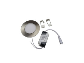  L017 Серая КРУГЛАЯ Лампа / ЭПРА в комплекте  3W  85-265 V (84 мм) Теплый свет