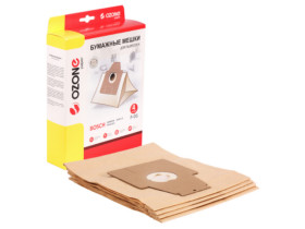 Мешки-пылесборники Ozone бумажные для пылесоса, 4 шт +1 микрофильтр. P-06