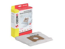 Мешки-пылесборники Ozone синтетические для пылесоса, 4 шт, M-10